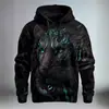 Suéter Nuevo Transfronterizo Primavera y Otoño 2024 Estilo Europeo y Americano Imagen de León Suéter Estampado 3D a Cuadros Retro con Capucha para Hombre