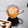 KTZB115 Lizun Taza Pequeña con Asa Hogar Desayuno Postre con Taza de Vidrio con Asa Taza para Bebidas de Gran Capacidad Engrosada Vaso para Agua
