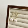 Pendientes de Borla con Zirconia de Copo de Nieve y Perla para Mujer Aguja de Plata S925 Lujo Accesible Pendientes de Gama Alta Diseño de Nicho Pendientes Elegantes