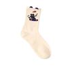 Calcetines Lindos de Primavera y Verano a la Mitad de la Pantorrilla Calcetines de Perro para Mujer Estilo Japonés Ins de Aspecto Caro Patrón Vertical de Dibujos Animados Calcetines de Longitud Media