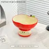 Prato de Cerâmica para Frutas Frescas para Sala de Estar Uso Doméstico Novo Modelo 2025 Alto Valor Estético Luxo Leve High-End Exquisito Drenante Prato de Frutas Maçã
