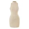 Vestido de tirantes sexy, de cuello alto y sin mangas, puramente seductor para mujer, versátil, adelgazante, elegante, entallado a la cintura, ajustado al cuerpo, vestido corto