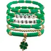 Calle. Pulsera del Día de San Patricio Pulsera Fresca Verde de Arcilla Suave Transfronteriza Europea y Americana Festival Irlandés Lucky Lucky