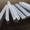 En stock Fábrica Boquilla Plana Pajita de Silicona Manguera de Silicona Transparente de Grado Alimenticio Tubo Ovalado de Silicona Conector para Pajita de Tubo Ovalado