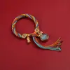 Pulseira Thangka do Tibete, Pulseira dos Oito Protetores do Zodíaco, Pulseira Amuleto de Buda Trançada com Corda Colorida Atacado