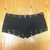 Pantalones Cortos de Mujer Ajustados de Moda Elegantes Estilo Europeo y Americano en Negro, Hechos de Poliéster y Spandex, Sin Etiqueta, Verano 2025