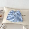 Shorts Listrados com Cordão para Crianças Primavera e Verão Calças Casuais Largas Confortáveis com Bolso para Bebê Shorts de Praia para Meninos