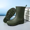 Botas de Lluvia para Pareja de Moda Transfronteriza para Hombre para Exteriores Impermeables Zapatos de Pesca para Hombre de Suela Gruesa Antideslizantes Zapatos de Goma para Cocina Impermeables Zapatos para Lavado de Autos