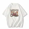 Camiseta de Manga Corta Estilo Retro Americano para Mujer, Top Chic de Verano a la Moda Estilo Ins, Corte Holgado Adelgazante de Media Manga