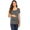 Top de lactancia para mujer de verano transfronterizo europeo y americano Camiseta de manga corta Top de algodón modal Camiseta de lactancia Mujer