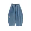 Calça Jeans Feminina Wulibu com Estampa de Gato 2026 Primavera e Outono Infantil Energética Fofa Solta Casual Tendência