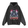 Sudadera con capucha retro de peso pesado con lavado a la piedra estampado de letras grandes manga larga extragrande cuello redondo ventas directas de fábrica comercio exterior