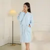 Bata Absorbente Antibacteriana para Otoño e Invierno, Bata de Baño Gruesa de Manga Larga, Pijama para el Hogar, Bata Absorbente para Salón de Belleza para Mujer