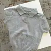 Top de Verano Tejido Elegante para Niños con Diseño Hueco, Camiseta de Seda de Hielo de Manga Corta, Moderno y Versátil