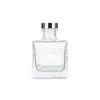 Botella Difusora de Aroma Cuadrada a Presión en Stock, Botella de Fragancia sin Llama, Botella de Vidrio Transparente, Botella Difusora de Perfume de Aceite Esencial, Vidrio para el Hogar