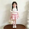 Conjunto Duas Peças Feminino 2026 Estilo Coreano Verão Novo Moda Versátil Desenho Animado Manga Curta Moda Doce Xadrez Estilo Coreano Tendência