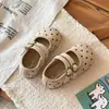 Nuevos Zapatos de Princesa Otoño Boca Baja Zapatos Mary Jane Zapatos de Piel Niños Suela Suave Velcro Mágico Niñas Retro Lunares Zapatos para Niños
