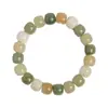 Plato flotante de flores degradadas tocando raíz enredada pulsera de jade blanco suave imitación Bodhi cuentas de Buda Wenwan enredadas suave traje para estudiantes hombres y mujeres