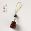 Huoshan River serie curativa pequeño hipopótamo tronco DIY hecho a mano personalizado moda estilo nacional cadena para teléfono móvil llavero
