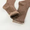 Calcetines de Volantes para Mujer Otoño e Invierno, Calcetines de Algodón para Mujer Melad Trendy de Caña Media-Alta, Calcetines Versátiles de Doble Aguja Color Sólido para Mujer
