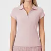 Top Deportivo Caijue para Mujer Cuello en V Polo de Secado Rápido Sensación Fresca Camiseta de Manga Corta con Cuello Polo Ropa para Golf Bádminton Tenis