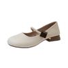 Zapatos de Estilo Francés para Mujer de Capa Única para Noche Tardía 2025 Primavera Nuevo Estilo Slip-on Combinación Perfecta Retro Cómodos Planos de Boca Baja Zapatos Mary Jane