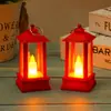 Lámpara de aceite mini pequeña de Navidad, lámpara de vela electrónica LED, linterna pequeña retro, adornos, diseño creativo para ambiente de fiesta