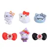 Desenho Halloween Miau Miau Fofo Acessórios DIY Feitos à Mão Kit de Material para Grampo de Cabelo com Cola de Creme e Peças Pequenas de Resina