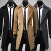 Explosiones de comercio exterior abrigo de lana para hombre de doble botonadura extendido simple lujo M-XXXL suministro a largo plazo