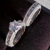 Anillo de pareja de explosiones de deseos transfronterizos, anillo de bodas, anillo de bodas, anillo de diamantes, circonita microincrustada, brillante, joyería de mano de alta gama