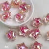 Cuentas de Resina de Estrella de Cinco Puntas con Electrochapado de Lámina de Oro, con Diseño de Estrella y Luna, Adecuadas para Accesorios de Cadena de Teléfono DIY