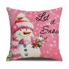 Capa de almofada de Natal mais vendida da Amazon Cross Border, capa de almofada de linho com estampa de desenho animado do Papai Noel, decoração de feriado