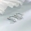 Aretes de Gancho de Plata de Ley S925 Clásicos y Sencillos, Ins, Versátiles para el Uso Diario, Chapados en Oro con Diamantes Colgantes para Mujer
