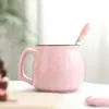 Taza de Cerámica Estilo Japonés Taza de Leche Vintage Taza de Cerámica Taza de Agua Taza de Café Mug con Tapa y Cuchara con LOGOTIPO Impreso