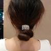 Nueva Cuerda para el Cabello Geométrica de Pedrería de Gama Alta Sentido de Gama Alta Elegante Temperamento Elegante Cuerda para Recoger el Cabello Bola de Pelo Tendón de Goma de Alta Elasticidad Accesorios para el Cabello