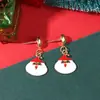 Adornos Navideños Transfronterizos Europeos y Americanos Papá Noel Pendientes de Navidad Venta al por Mayor Árbol de Navidad Muñeco de Nieve Copo de Nieve Guantes Pendientes
