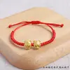 Nuevo Pulsera de Cuerda Roja Tejida a Mano Dragón Año Zodiacal Año de Nacimiento Cinco Bendiciones Dragón Pulsera de la Suerte para Pareja Regalo