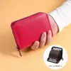 Porta-cartões simples tipo sanfona pu cor sólida sofisticado masculino e feminino porta-moedas multi-cartões grande capacidade certificado carteira de motorista conjunto de cartões compacto