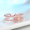 Anillo de Corona Abierta Ajustable Transfronterizo AliExpress ebay Japonés y Coreano Novia Boda Oro Rosa Anillo de Boda
