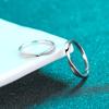 Anillo de Moissanita para Mujer Plata de Ley 925 Anillos de Pareja Möbius Venta al por Mayor de Joyería Transfronteriza con Carácter "Fu"