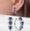 Pendientes de circonita azul Klein, elegantes accesorios de celebridades europeas y americanas, hebilla retro para la oreja de revista e2306