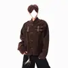 Chaqueta de Ante con Diseño Patchwork Retro Americano para Hombre, Abrigo Limpio de Invierno de Alta Gama Estilo Granja