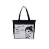 Bolso Bandolera Bolso de Mujer de Moda Bolso de Lona para el Hombro Casual Combinable Bolso de Hombro Simple de Lona con Estampado de Gato Micrófono