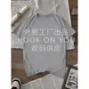Camiseta de Algodón Puro Manga Corta Cuello Redondo Poliéster Color Puro Lisa para Pareja Hombres y Mujeres Tops Casuales Exportación Transfronteriza Especial