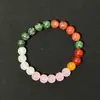 Pulseira de Cristal Natural Xiyin com Mármore Branco, Ágata Vermelha e Jaspe Vermelho - Presente, Acessório de Cura, Atacado, Moda para o Dia a Dia