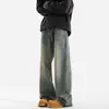Jeans retro americanos lavados transfronterizos para hombres y mujeres, pantalones rectos casuales versátiles de pierna ancha holgados de alta costura a la moda