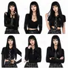 Peluca larga recta negra con flequillo, estilo cool subcultural, disfraz de cosplay para Halloween y convención de cómics, en stock
