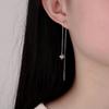 Pendientes de Hilo con Forma de Corazón de Plata de Ley S925 para Mujer, Lujo Ligero, Pendientes Sencillos y de Alta Gama, Estilo Minimalista Dulce y Único, Pendientes Versátiles al por Mayor
