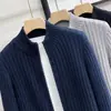 Cardigã de tricô masculino, jaqueta suéter com lapela e zíper, modelagem solta, novo modelo outono e inverno, atacado transfronteiriço