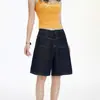 2026 Pantalones de Pierna Ancha Sueltos de Cintura Alta Retro Americano Versátiles de Verano Nuevos Jeans Cropped de Pierna Recta para Mujer
